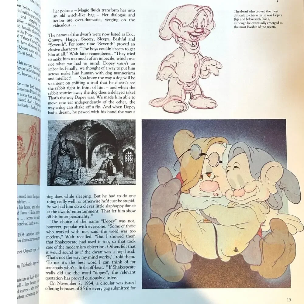 1987 First Ed. Walt Disney's Snow White and the Seven Dwarfs, Making the Film